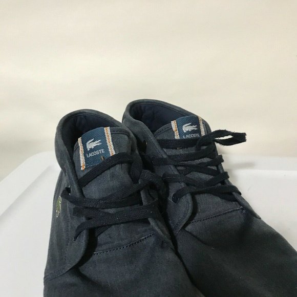 Lacoste Ampthill Canvas Mid Sneakers Lace Up Shoes - Picture 2 of 8